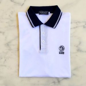 Versace Jeans Couture Men's 100% Cotton Polo Shirt w/embroidered logo and trim.